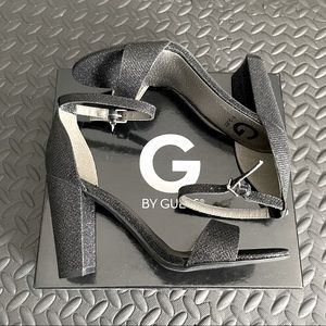 G by Guess Shantel 5 Metallic Ankle Strap Dress Sandals (Women’s Size 7.5)